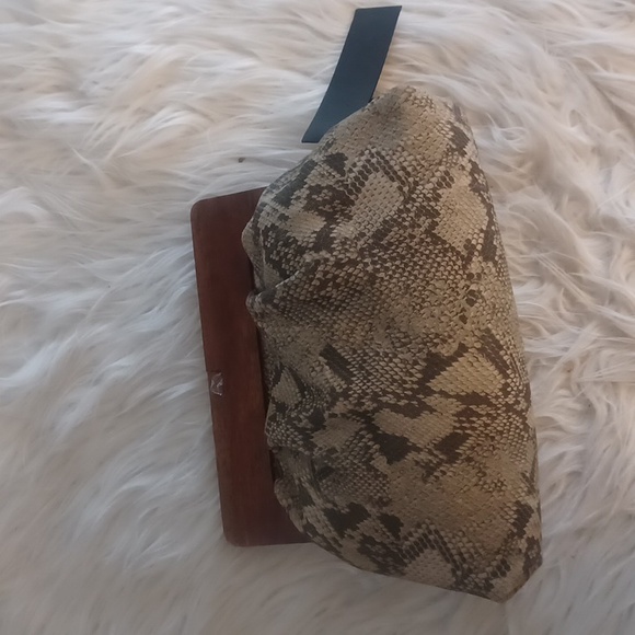Banana Republic Handbags - Lizard print and wood clutch